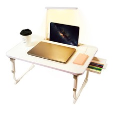 Laptop Desk for Bed Lap Desk with LED Desk Light Adjustable Tablet Bed Table ...