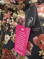 Adrianna Papell Multicolor Floral Dress Women's Regular Black Pink Beige Green