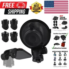 Mini Windshield Suction Cup Mount & Adhesive Bracket for Dash Cams - 4 Joints