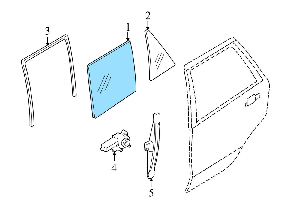 BMW X5 2007-2013 - puerta trasera derecha ventana cristal 7163752 Foto 2 de 4