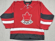 Vintage Canada Hockey Jersey Mens Large Red Team Nike Lace Up Maple Leaf 25x32