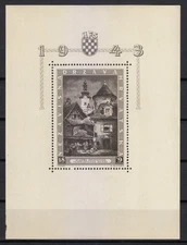 Croatia 1943 MNH Mi Block 6 Sc B40 St.Mary’s Church and Cistercian Cloister **