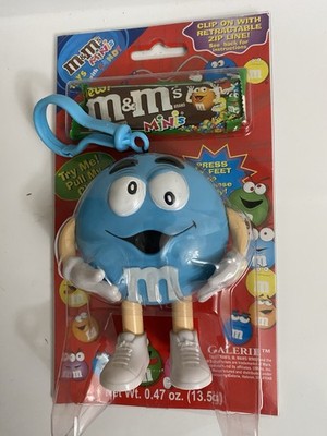 NEW BLUE M&M S MINI CLIP IT! ZIP IT! CANDY DISPENSER TOYS WITH CANDY