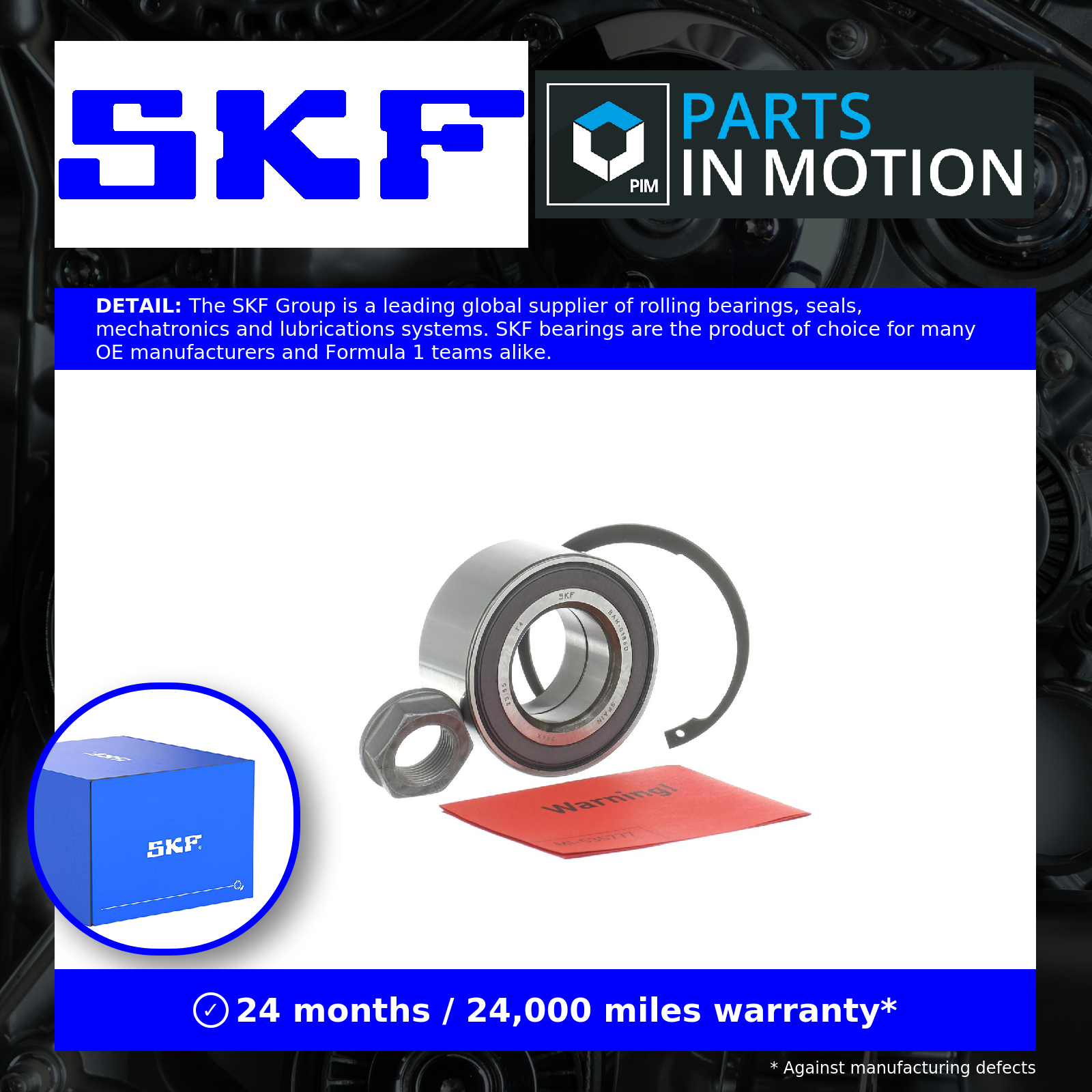 Wheel Bearing Kit fits PEUGEOT 308 CC, Mk1 Front 07 to 14 SKF 1606623580 Quality - Image 25