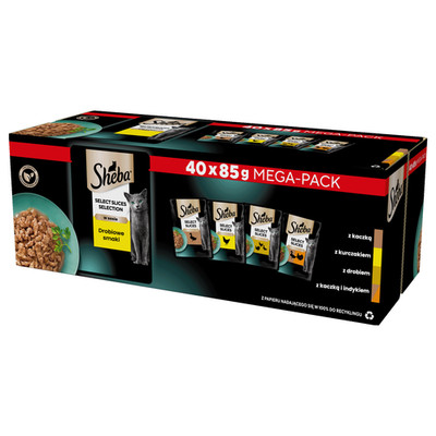 Sheba Selection Select Slices Geflügelgeschmack 40x85g Alleinfuttermittel