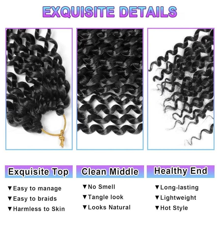 Passion Twist Hair 24 Inch 6 Packs Water Wave Crochet - Image 3 of 4