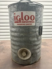 Vintage Igloo 3 Gallon Galvanized Metal Perm-A-Lined Water Cooler Jug