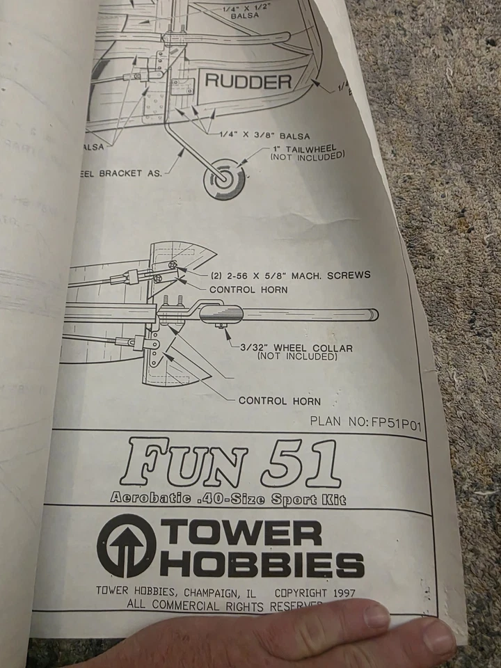 Lot X10 Model Airplane RC Plans Blueprints Carl Goldberg Corsair .40 Bob Martin - Image 3 of 4