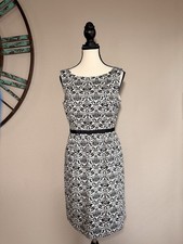 Ann Taylor LOFT Dress Black & White Sleeveless Lined Size 4 NWT