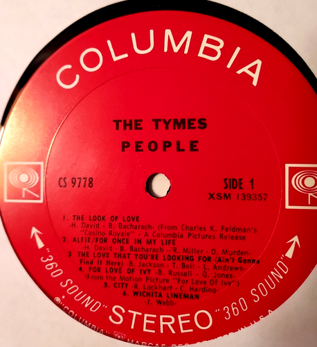 1969 LP The Tymes "People" Columbia Stereo CS 9778 - Imagen 3 de 4