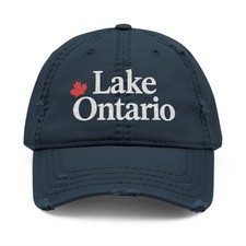 Lake Ontario Embroidered Distressed Dad Hat - All Colors Available
