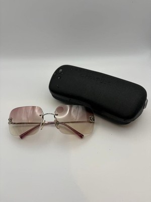 CHANEL Rimless Sunglasses 4017-d Gradient Pink Lens Stone Coco