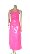 PVC Apron Sissy Overall Shiny Hot Pink Plastic Unisex Pinny Pinnie Coverall Long