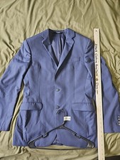 Jos A Bank Traveler Suit Jacket 39 Long 33 Waist Slim Fit Navy Blue 100 Wool