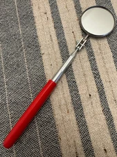 PROTO 2372 Inspection Mirror – Adjustable Head Red Handle USA Made - Vintage