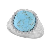 Cavill Ring Sterlingsilber 2,35Ct TüRkis Kissen Echtschmuck Damen