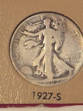 1927-S Walking Liberty Half Dollar; Higher Grade 50C; V003