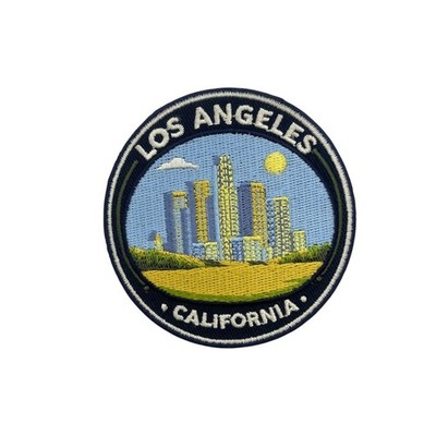 Los Angeles CA Skyline Patch 3'' Iron On Embroidered City Souvenir