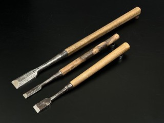 Vintage Japanese Chisel tuki nomi 3set made by blacksmith /Hammer Hand Tool g43