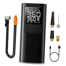 Tire Inflator Portable Air Compressor - 150PSI & 10000mAh Cordless Air Black