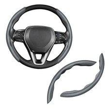 Steering Wheel Cover, Carbon Fiber Steering Wheel Cover for Dark Gray