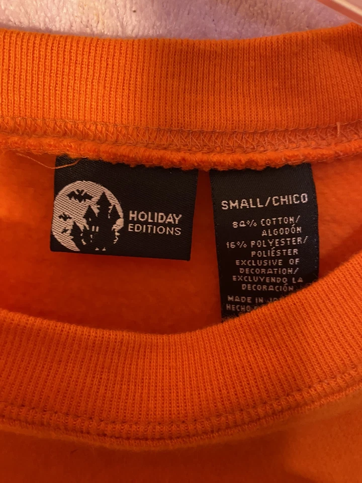 Moletom feminino edição de férias bordado laranja Halloween tamanho pequeno - Imagem 4 de 4