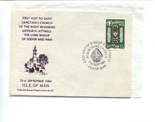 Isle of Man 1984 Bishop visit to St Sanctain church cover, RPS No 201