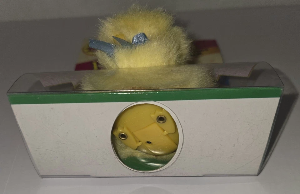 Vtg Dan Dee PALM PET Chirping Chick Blue Bunny Ears Easter Toy Works - Image 3 of 4