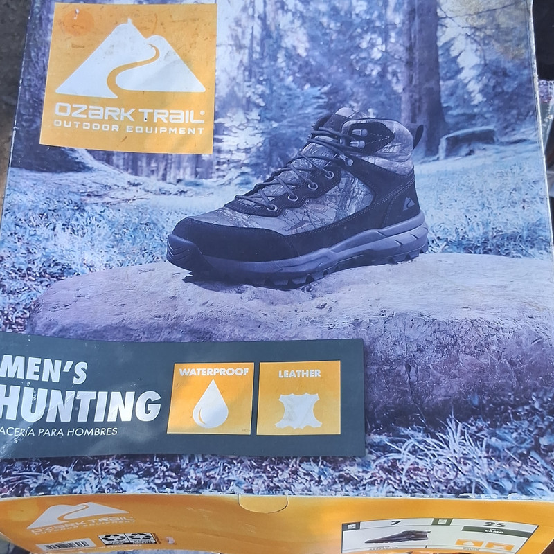 Ozark Trail Men's Waterproof Leather Camo Hunting Boots Brown US 7 Extra Wide
