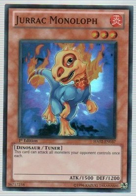 3 x Jurrac Monoloph - HA02-EN037 - Super Rare - 1st Edition Near Mint, English Y