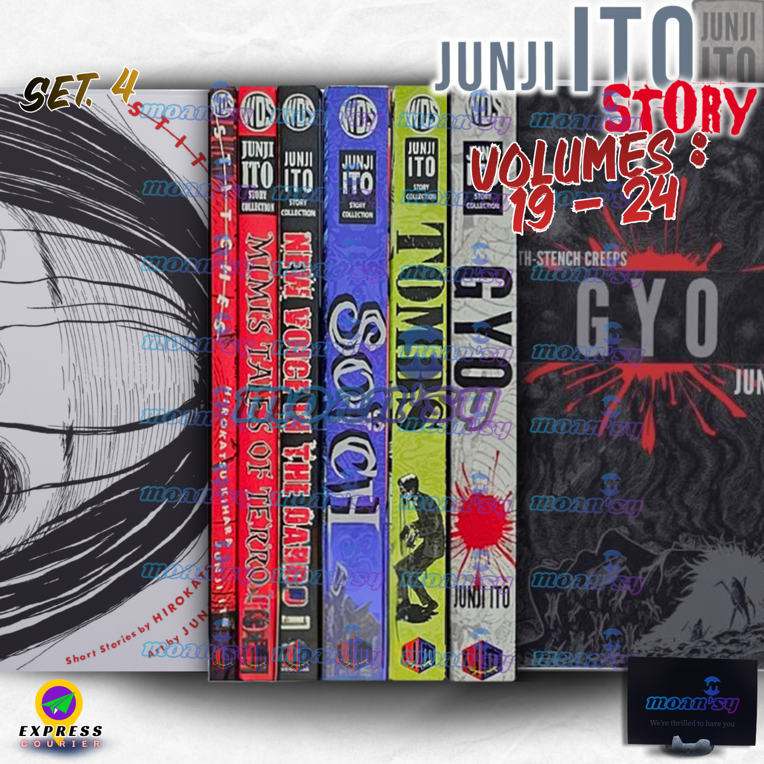 Junji Ito Story Collection Vol 19-24 y 27-28 Manga Inglés Conjunto Completo Cómic Nuevo
