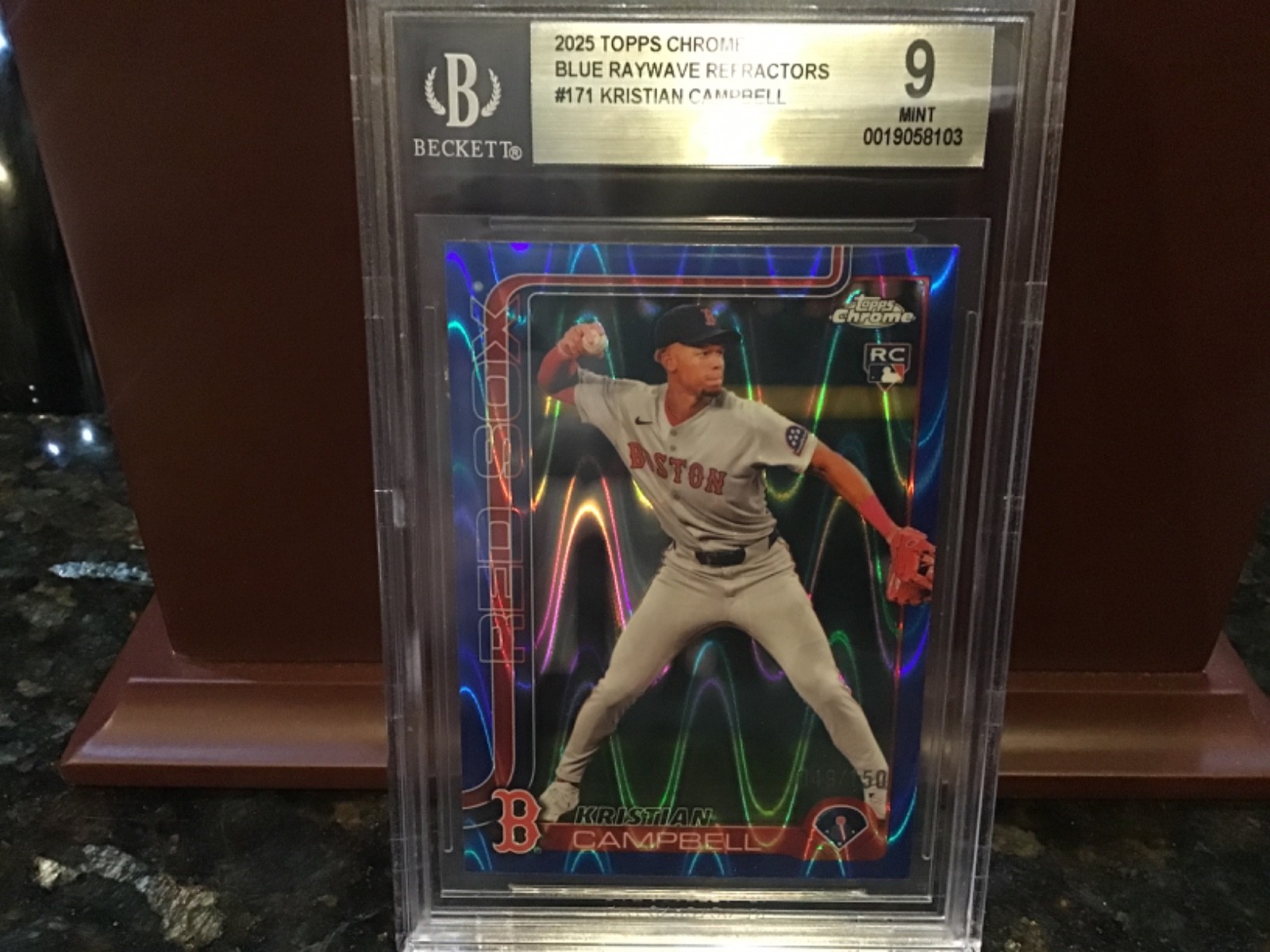 2025 Topps Chrome - Kristian Campbell #171 Blue RayWave Refractor /150 (RC)