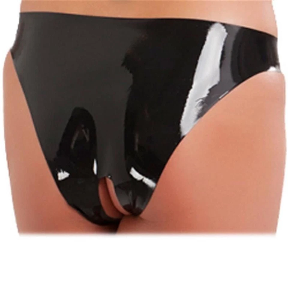 bellavib ® Damen 100% Natur Latex Gummi Slip L ouvert offen - Bild 3 von 3