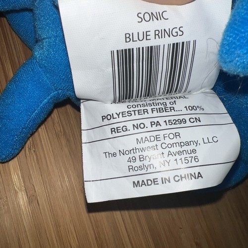 Sega Sonic The Hedgehog 12” Sonic Stuffed Animal Plush 2012 - Picture 8 of 11