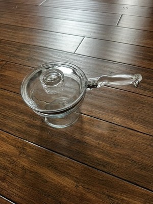 PYREX Flameware Glass Upper Inner Double Boiler w/ Lid 6283-C Pan Vintage Clear
