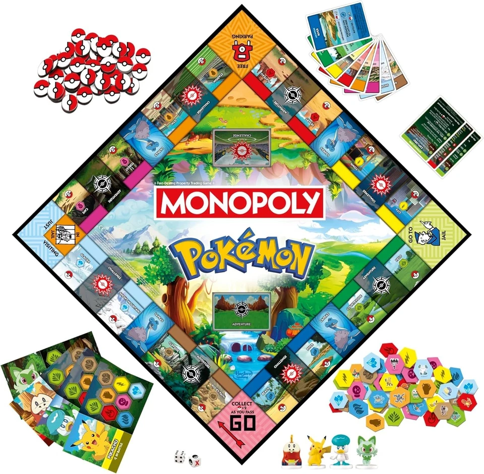 Monopoly Pokémon Edition - Juego de mesa inglés para 6 jugadores - ¡La aventura te espera! Foto 4 de 4