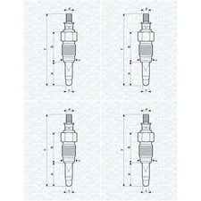 4x MAGNETI MARELLI GLÜHKERZEN 062900056304 passend für 4-ZYLINDER AUDI 100 80
