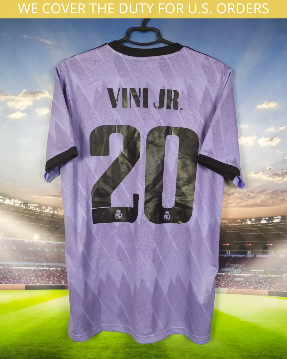 Vini JR Real Madrid Jersey Away Football Shirt Purple Adidas Mens