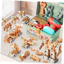 Kids Tool Set with Drill,155Pcs Toddler Tool Set with Toolbox,STEM Montessori 
