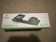 Belkin BOOSTCHARGE PRO 3-in-1 Wireless Charging Pad with MagSafe Black Open Box