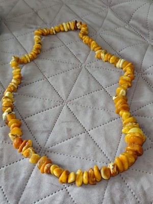 Egg Yolk Bernstein Butterscotch Halskette 88 Gramm tolle Farbgebung