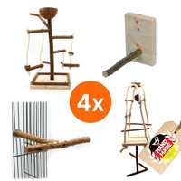 Vogelspielplatz Set 4X Vogelspielzeug Wellensittich Nymphensittich VogelzubehöR