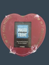 I Love My Grandma Heart Shaped 5x4.5 Metal Family Photo Frame