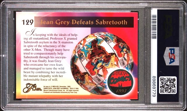 1994 Marvel Universe '94 Flair Sabretooth Surrenders PSA 10 Jean Grey Sabretooth view 2