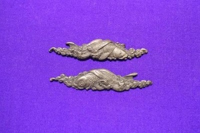 Carp Menuki Set - Alloy Decorative Fittings for Samurai Sword