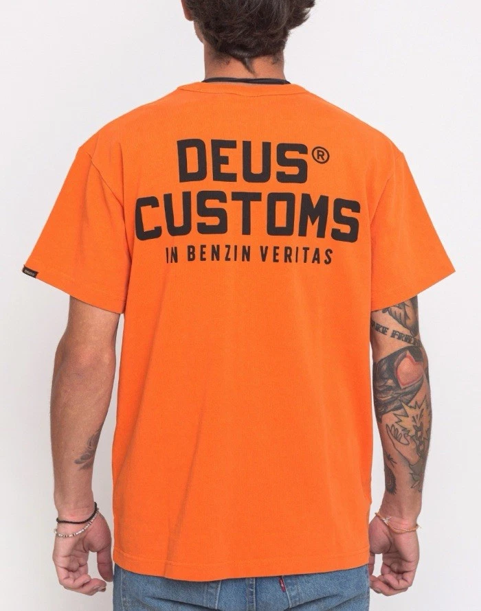 T-shirt homme Deus Ex Machina surfboards coton boxy orange logo essence taill... - Photo 4/4