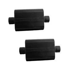 Flowmaster-943045-QTY2 Universal 2 Pcs Black Aluminized Steel Chambered Mufflers