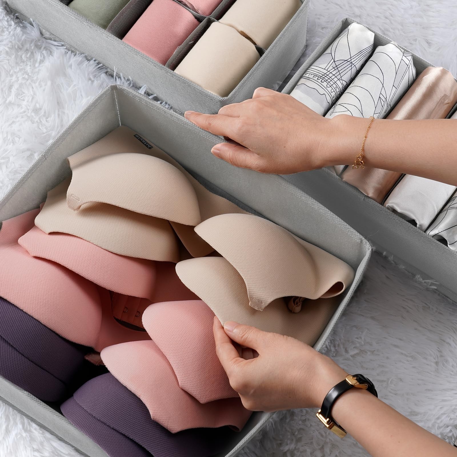 Criusia Drawer Organizer Clothes, 8 Pack Dresser Organizer for Underwear, Soc...