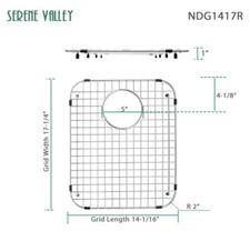Serene Valley Sink Bottom Grid NDG1417R, 14-1/16" x 17-1/4  , Corner Radius 2"