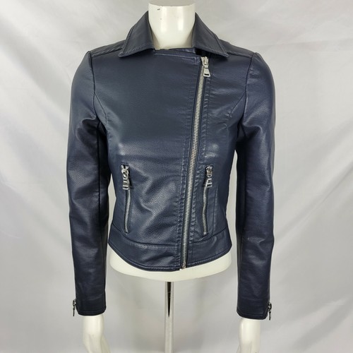 Express NWT faux leather vegan navy 